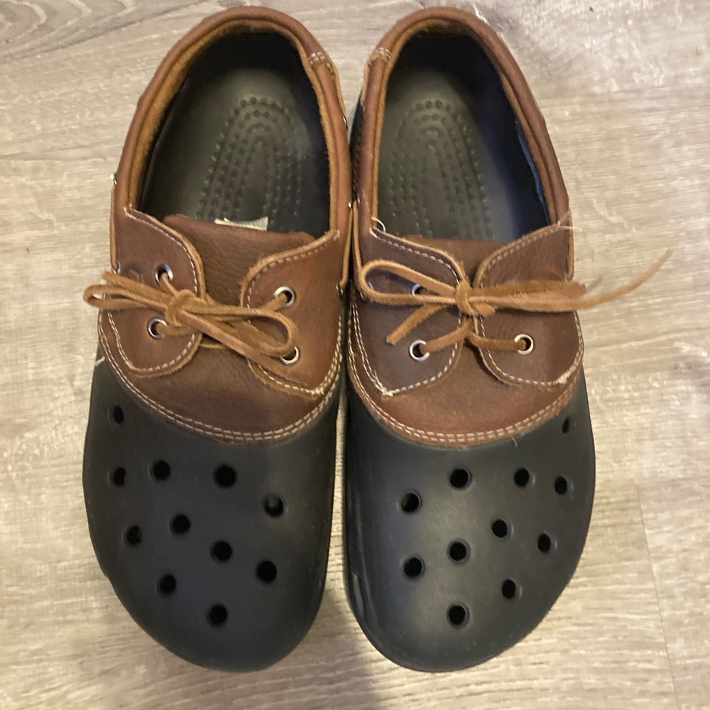 CROCS Islander Pitcrew Sports Boat Shoes Water Resistant Leather Size 11